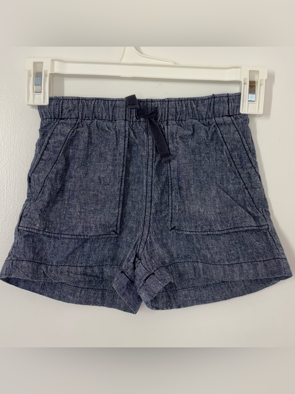 Tea Collection Blue Chambray Linen Blend Pull-On Shorts Girl Size 5